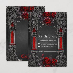 Cartons Réponse Magnifique design mariage gothique foncé.