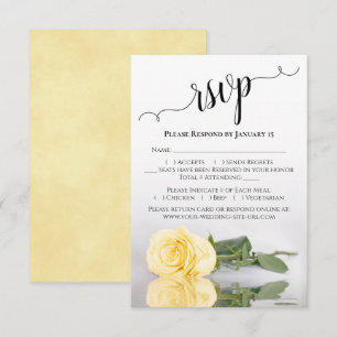 Cartons Réponse Magnifique Rose Jaune Beurre Réfléchissante Mariag