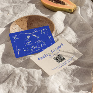 Cartons Réponse Main tirée Quirky QR Code moderne Mariage unique