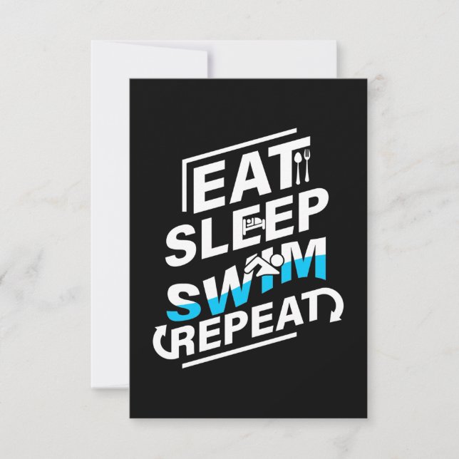 Cartons Réponse Mangez Sleep Swim (Devant)