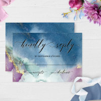 Mariage à l'aquarelle violet, Turquoise et bleu RS