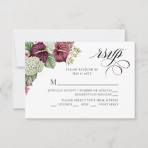 Mariage Anthurium et Hydrangea au vin de Bourgogne
