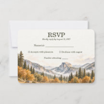 Mariage aquarelle automnal du Half Dome de Yosemit