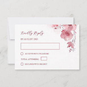 Cartons Réponse Mariage aquarelle rose poudré