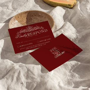 Cartons Réponse Mariage argent vintage Bourgogne