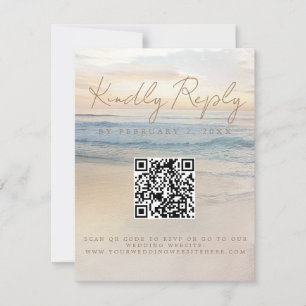 Cartons Réponse Mariage au coucher du soleil sur la plage Code Sca