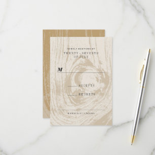 Cartons Réponse Mariage Automnal Classique Moderne Rustique avec M