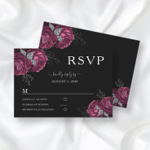 Mariage Black Floral Burgundy Peonies