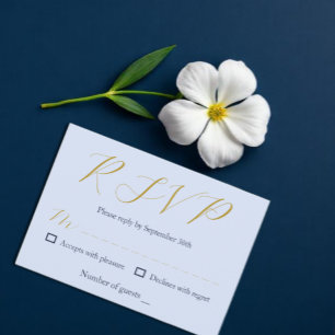 Cartons Réponse Mariage bleu opulent