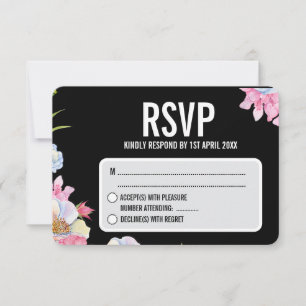 Cartons Réponse Mariage bleu rose aquarelle