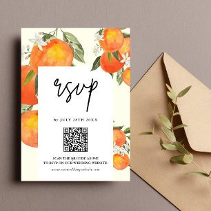 Cartons Réponse Mariage Bohème Abstrait Esquisse Jardin Orange