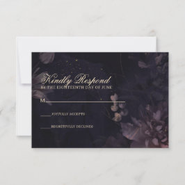 Cartons Réponse Mariage bohémien mauve gothique floral