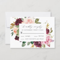 Mariage Boho Floral Bourgogne Rose Peach Or