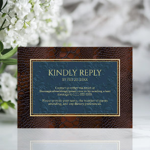 Cartons Réponse Mariage Brown victorien en cuir Snakeskin