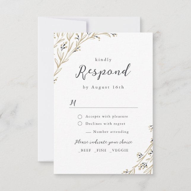 Cartons Réponse Mariage campagnard Floral Boho Rustique Grange Boi (Devant)