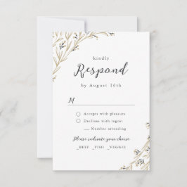 Cartons Réponse Mariage campagnard Floral Boho Rustique Grange Boi