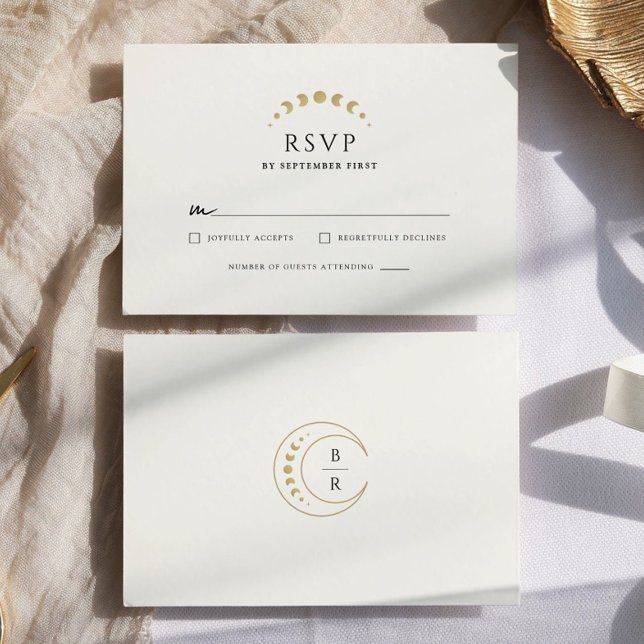 Cartons Réponse Mariage céleste d'or (Créateur téléchargé)