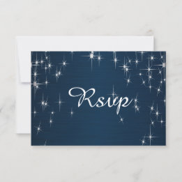 Cartons Réponse Mariage Charmant Sous le Charme des Étoiles | Bleu