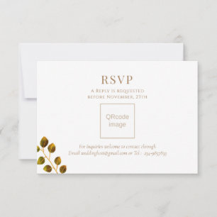 Cartons Réponse Mariage Chic Monogramme QRcode