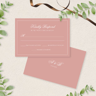 Cartons Réponse Mariage Classique à l'Écriture Monogrammée avec Bo