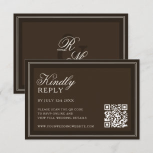 Cartons Réponse Mariage Classique Brun Foncé Vieille Fortune