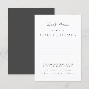 Cartons Réponse Mariage classique de calligraphie gris foncé