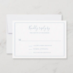 Cartons Réponse Mariage classique Dusty Blue élégant