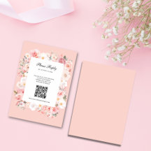 Mariage Code QR Cadre Rose Pâle Printemps