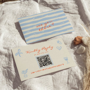 Cartons Réponse Mariage Code QR Dessiné à la Main Fantaisiste