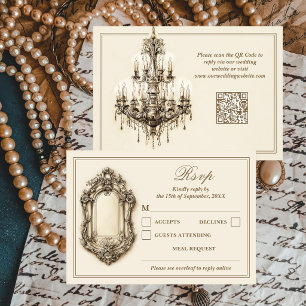 Cartons Réponse Mariage Code QR Immuable Ivoire Antique de l'Âge D