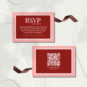 Cartons Réponse Mariage Contemporain Élégant Rose et Rouge