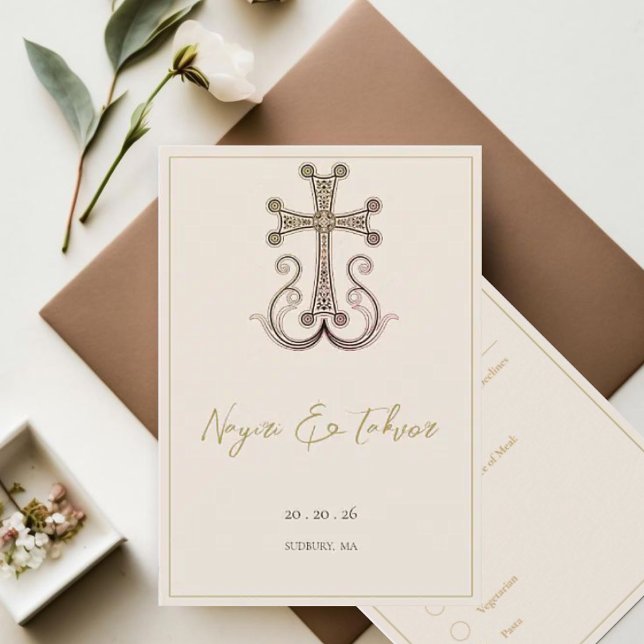 Cartons Réponse Mariage croisé arménien moderne et élégant (Créateur téléchargé)