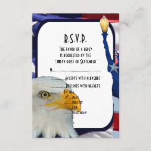 Cartons Réponse Mariage d'aigle américain patriotique R.S.V.P
