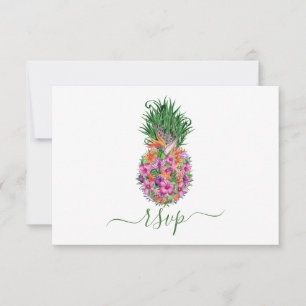 Cartons Réponse Mariage d'ananas floral tropical Choix