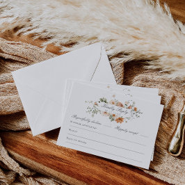 Cartons Réponse Mariage dans le jardin fleuri Burnt Orange et Sage