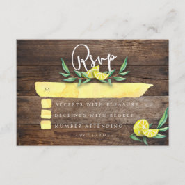 Cartons réponse | Mariage d'aquarelle de citron de