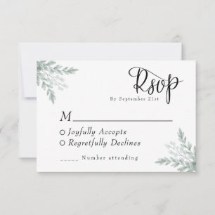 Cartons Réponse Mariage d'aquarelle florale Eucalyptus