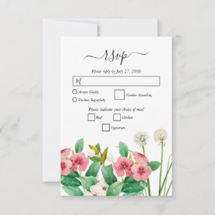 Cartons Réponse Mariage d'aquarelle périphérique fleur sauvage
