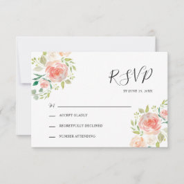 Cartons Réponse Mariage d'aquarelle rose orange vif