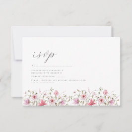 Cartons Réponse Mariage d'aquarelle rose rose pâle romantique