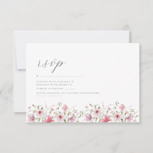Cartons Réponse Mariage d'aquarelle rose rose pâle romantique
