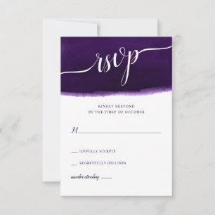 Cartons Réponse Mariage d'aquarelle violet