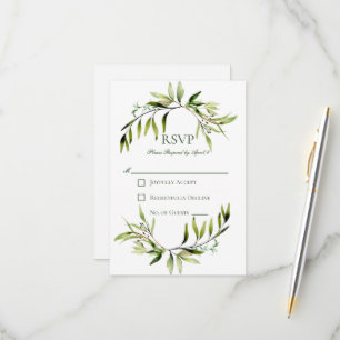 Cartons Réponse Mariage d'armature de verdure rustique