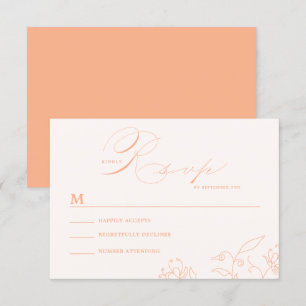 Cartons Réponse Mariage d'art à ligne florale minimale