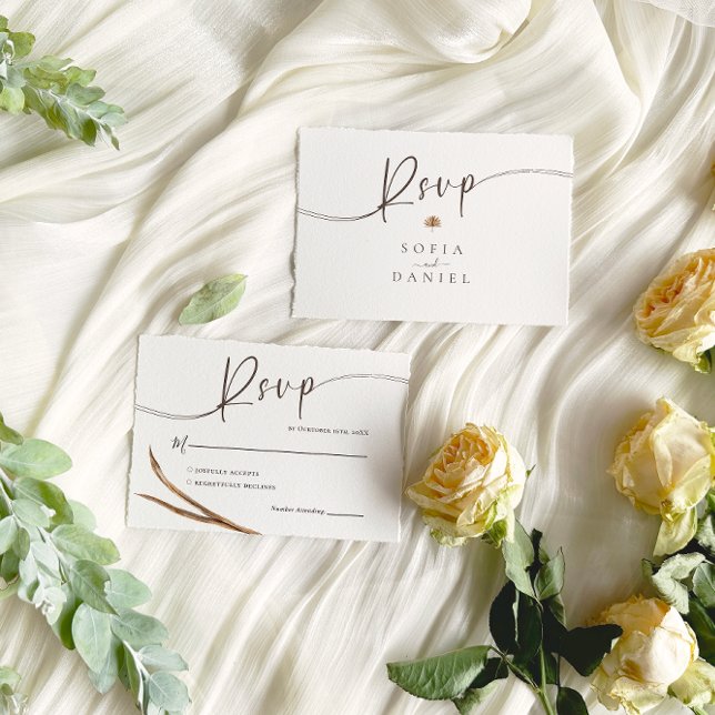 Cartons Réponse Mariage d'automne vintage Boho (Créateur téléchargé)