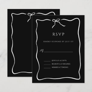 Cartons Réponse Mariage de bordure de script Whimsical