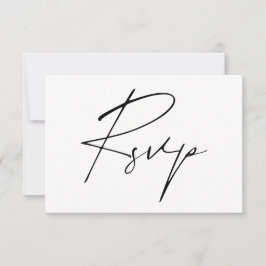 Cartons Réponse Mariage de calligraphie minimaliste moderne en lig