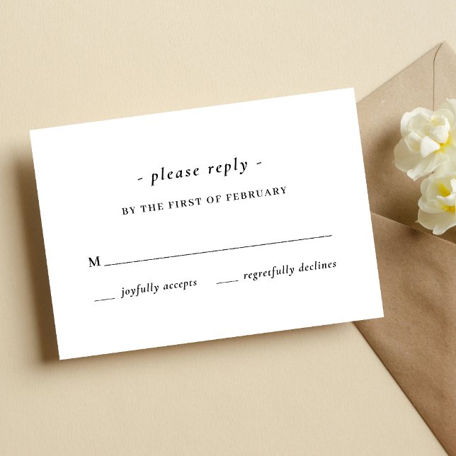 Cartons Réponse Mariage de calligraphie noir et blanc (Créateur téléchargé)