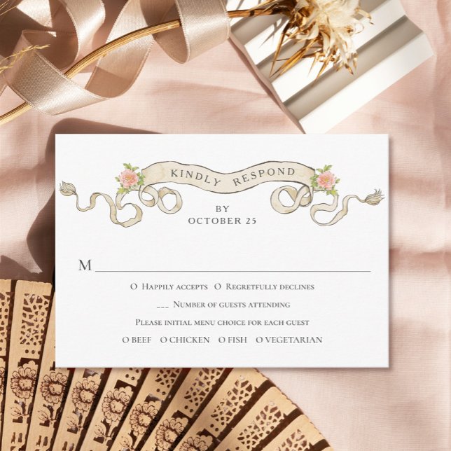 Cartons Réponse Mariage de charpente florale de Grace Orné Victori (Créateur téléchargé)