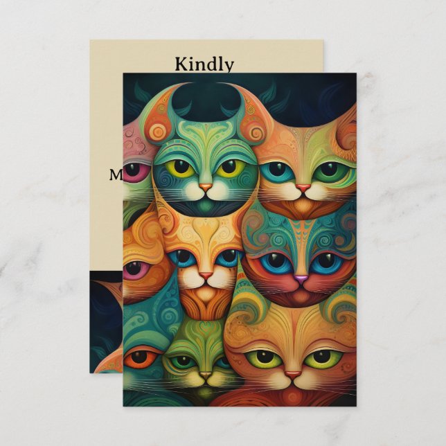 Cartons Réponse Mariage de chats (Devant / Derrière)